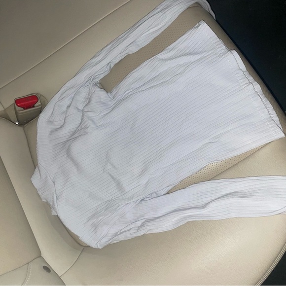 baby blue ribbed mock neck top - Picture 3 of 4